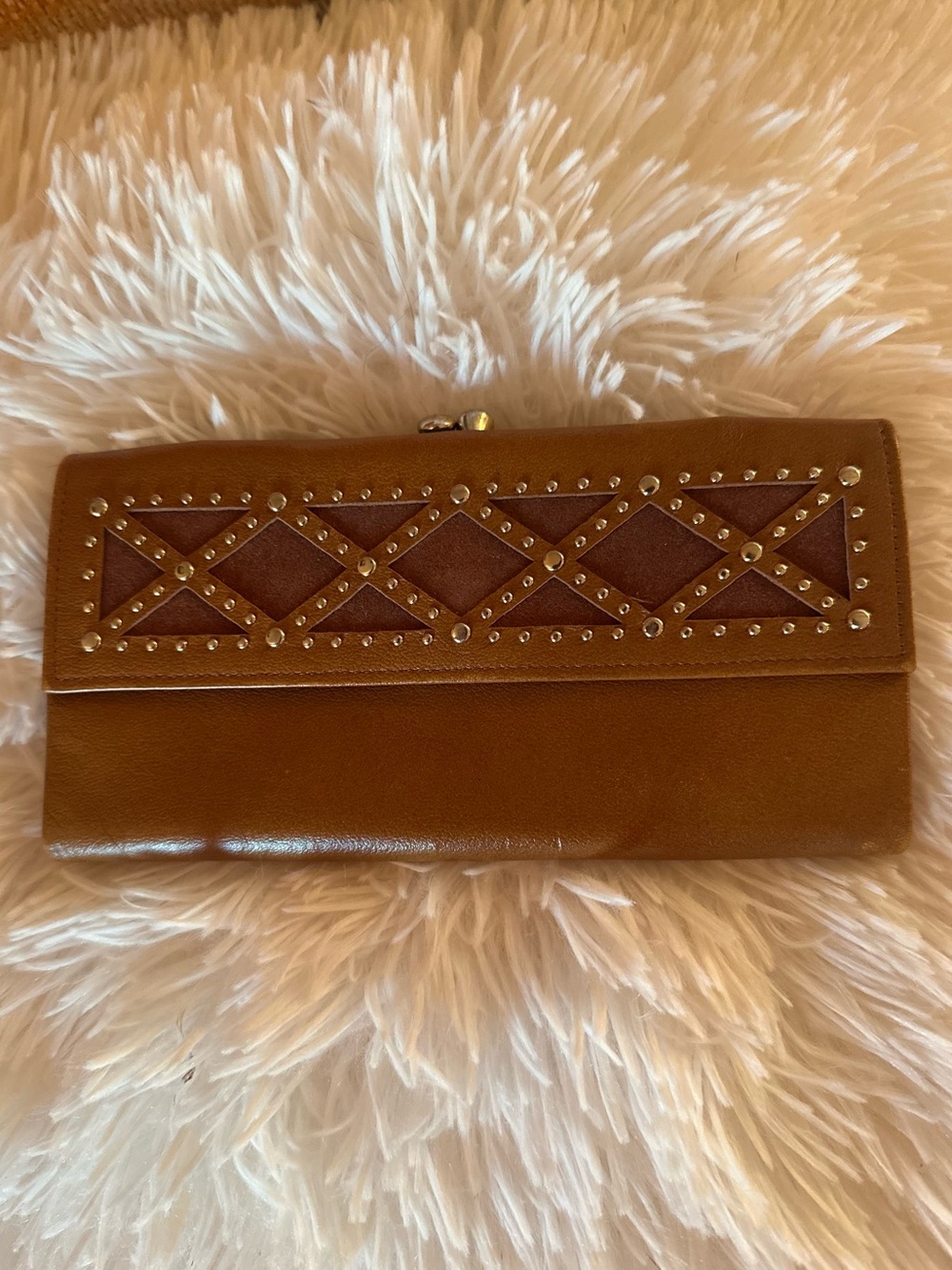Vintage 1960s Princess Gardner Cowhide Studded Wallet